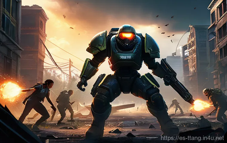 탕탕특공대 스토리 모드 엔딩 - Prompt 1: Epic Last Stand Against the Horde**