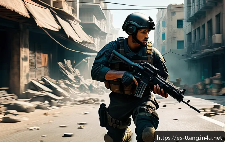 탕탕특공대 일일 퀘스트 공략 - A dynamic action scene from the game TangTang Special Forces showing a fast, agile character with of...